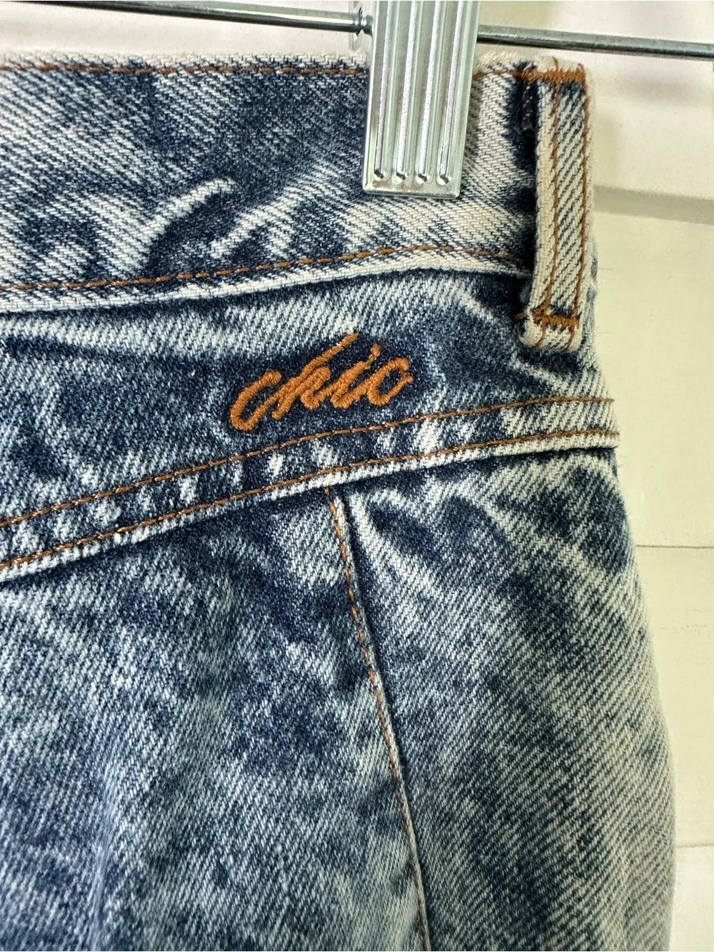Acid Wash High-Waist Jeans - Blue vintage Chic with bows size 11